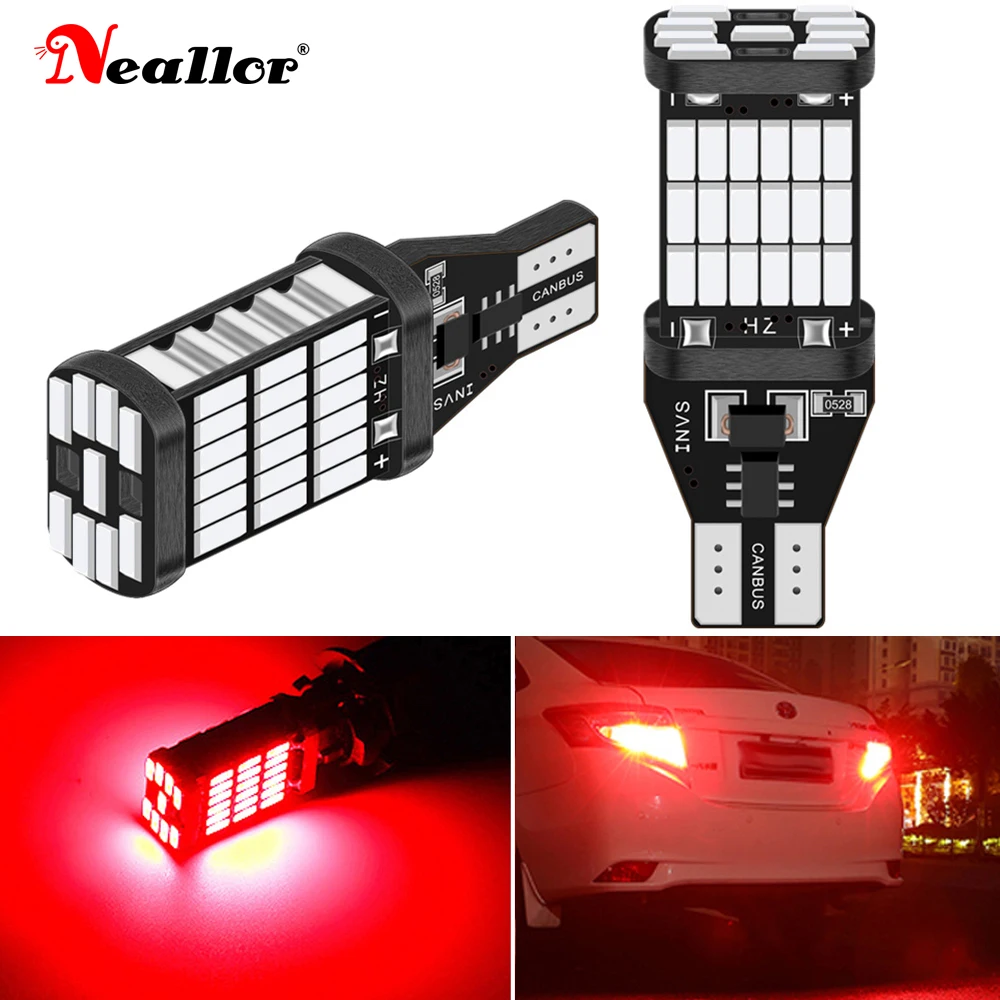 

Упаковка 921 лм 912 T15 светодиодные лампы заднего хода T15 6000 W16W Wy16W светодиодная индикаторная лампа K белый Янтарный Желтый 12 В красный