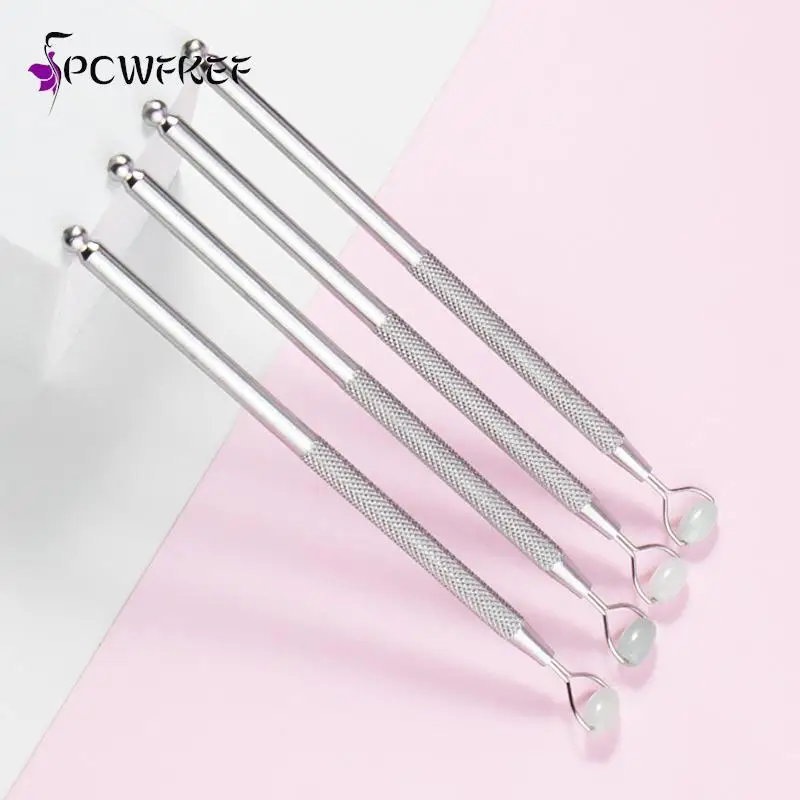 

Скребок для кожи вокруг глаз от морщин натуральный нефритовый, устройство для ухода за кожей Guasha, Восстанавливающий и омолаживающий эффект от отечности, камень для лица