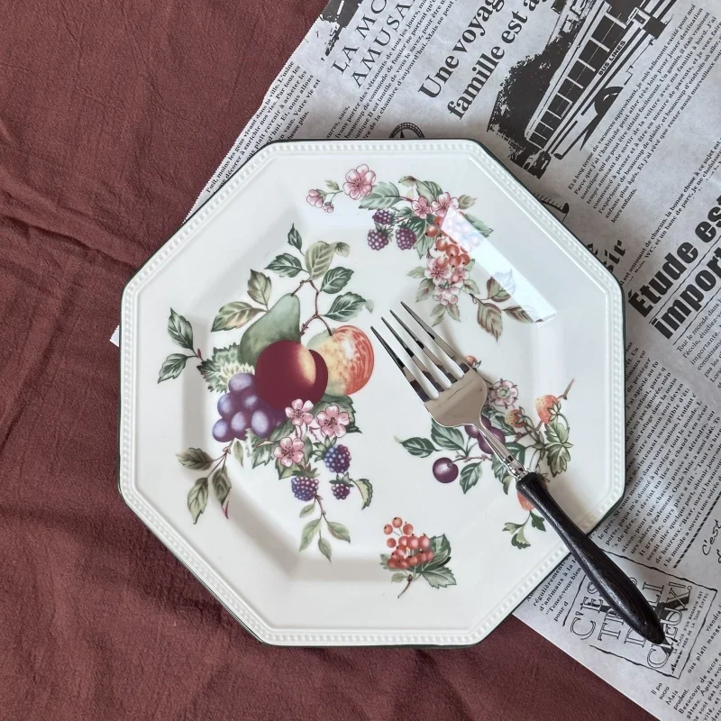 Набор из восьмиугольной фарфоровой кофейной чашки и блюдце обеденные тарелки