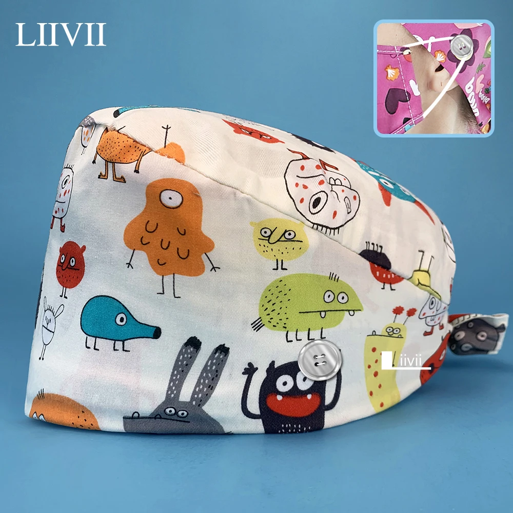 

Nurse Accessories Unisex Adjustable Hospital Doctor Pet Clinic Surgical Hats Pharmacy Nursing Hat Dentist Hats Scrub Caps Women