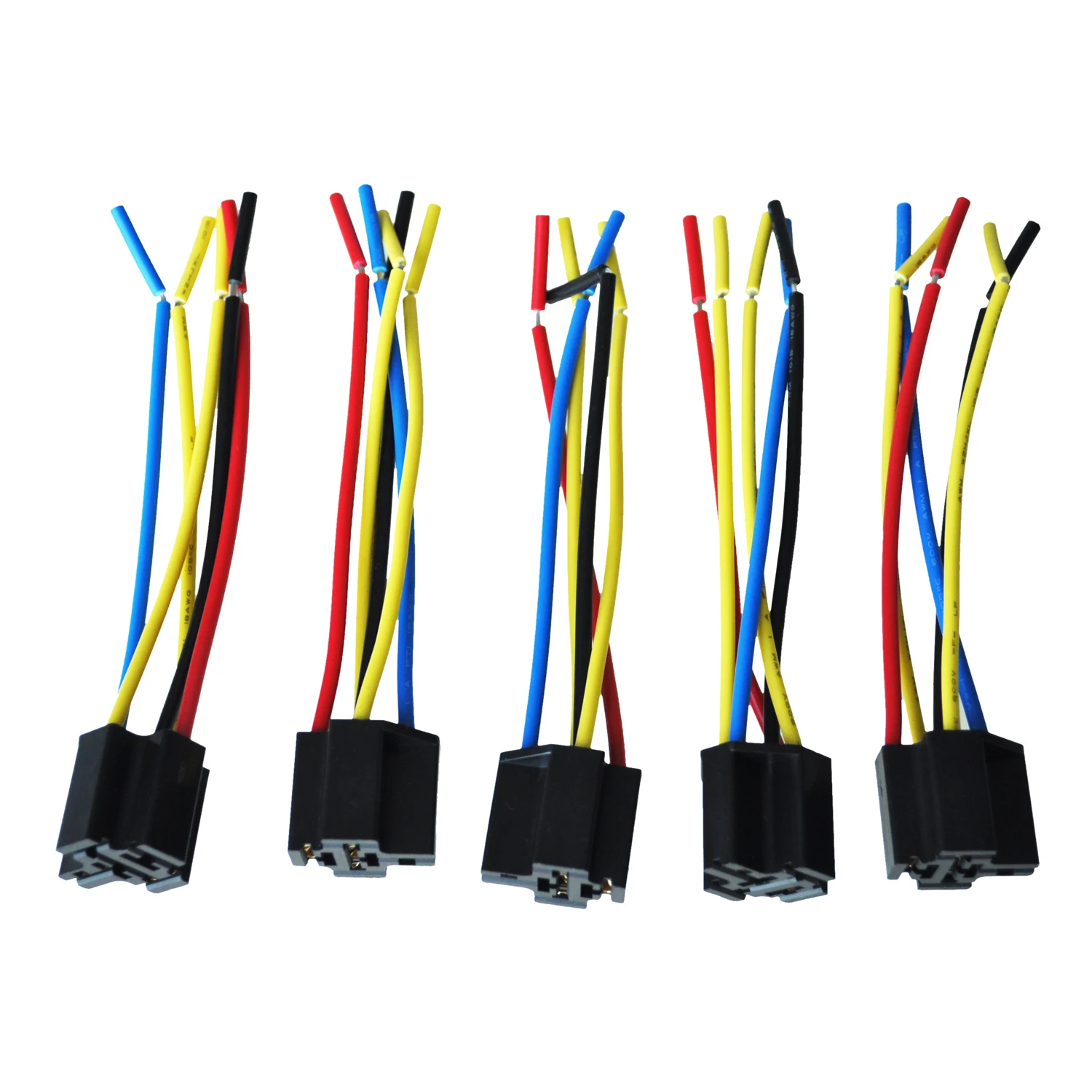 

5 Pcs 5 Pin Wires Cable Relay Socket Harness Connector DC 12V for Car Auto