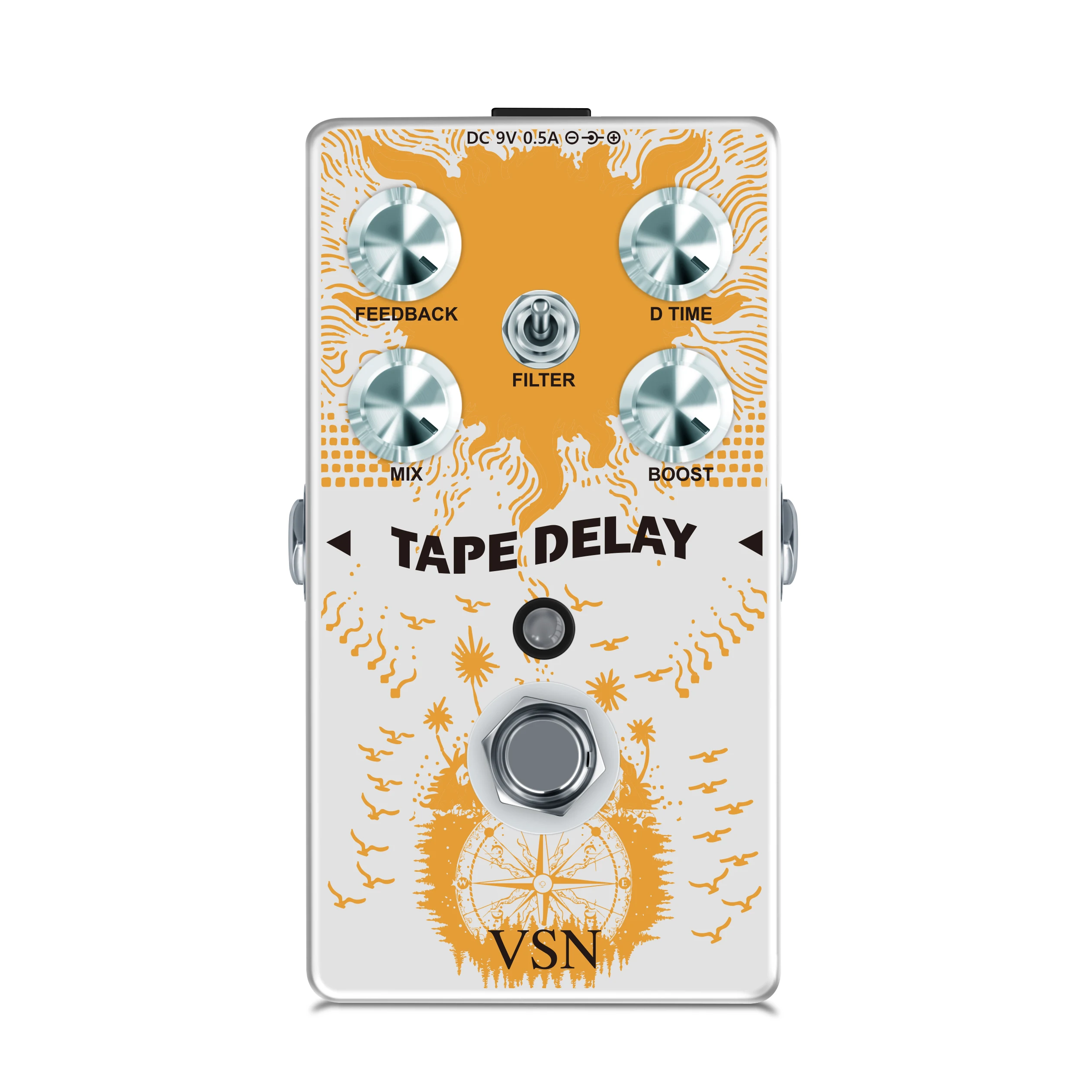 VSN RE-01 Tape Delay Guitar Effect Pedal Combined With Delay And Bass Effects Wide Range Delay Adjustment And Make Real Bass