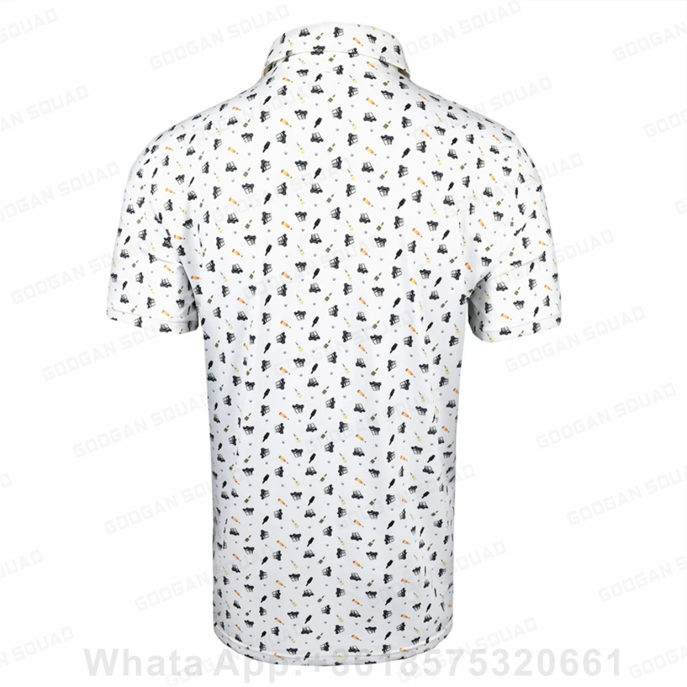 New Summer Men Golf Polo Shirts Floral Casual Print Fashion Short Sleeve T-shirt Quick Dry Breathable Lapel Button Polos Shirt