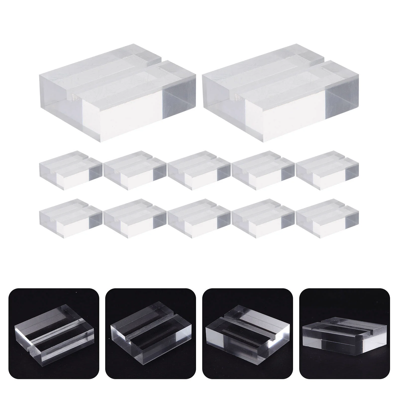 

Card Display Rack Acrylic Memo Clip Stand Place Name Holders Table Number Photo Base Desktop Business Card Display