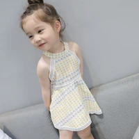 kids dress for girl 2022 summer fashion new polka dot floral sleeveless princess dress cotton children clothes