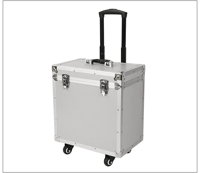 Large Aluminum Equipment Tool Trolley Case Aluminum Instrument Display Carrying Tool Case with Wheels Tool Case Tool Box
