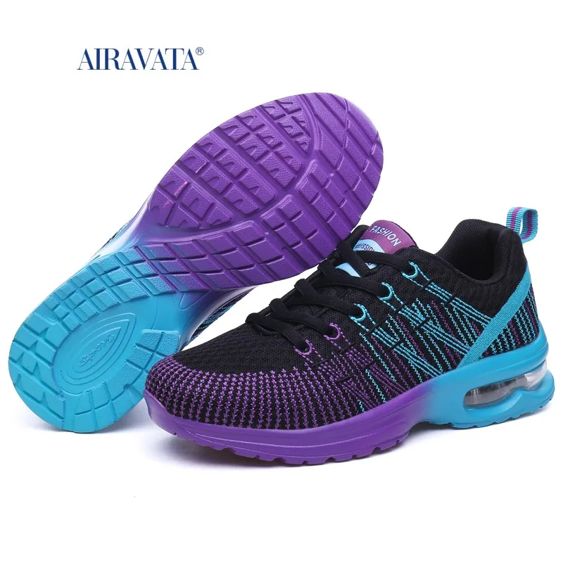 Women's Sneakers Air Cushion Soft Bottom Running Shoes Outdoor Mesh Breathable Tennis Shoes  Lace Up Ladies