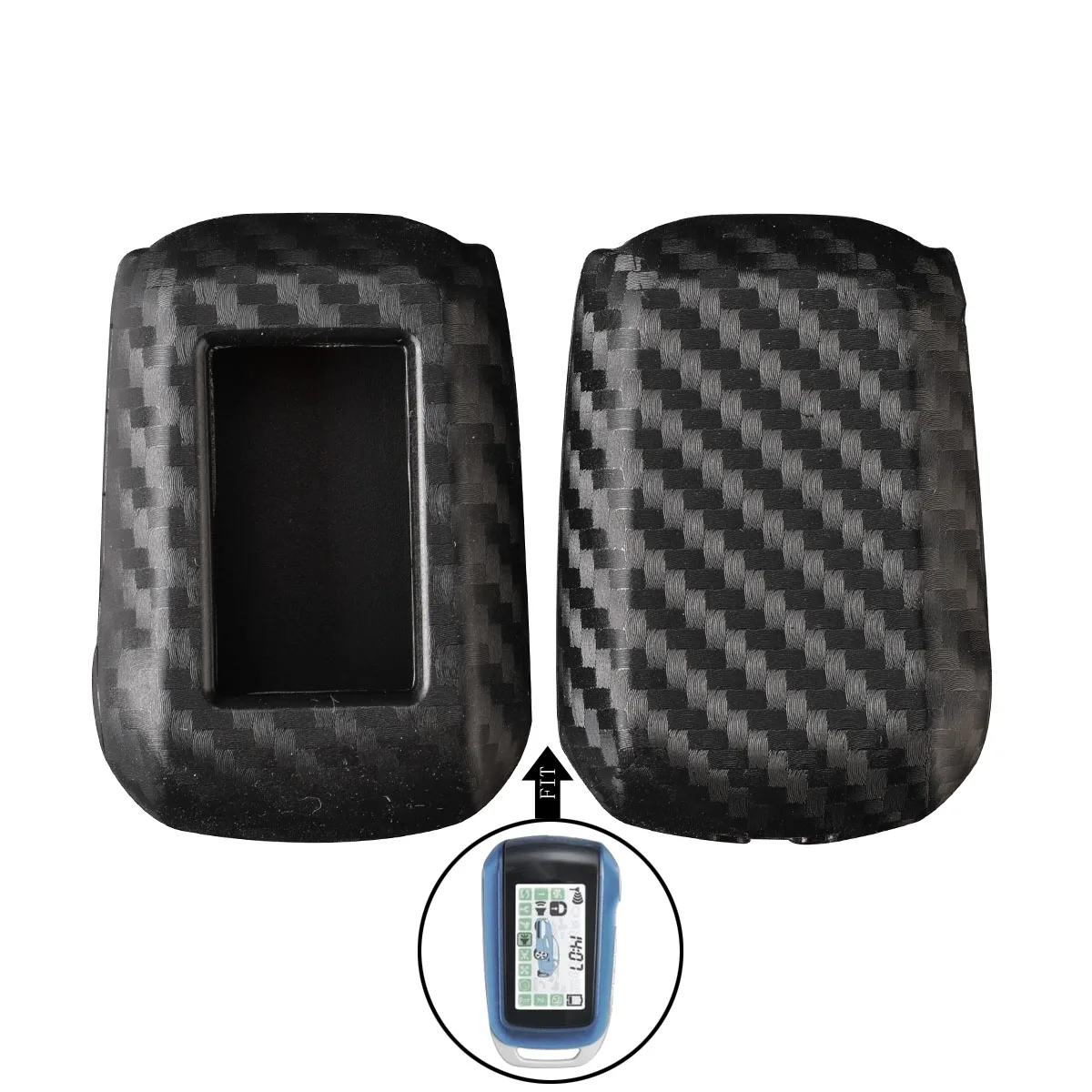 

Jingyuqin углеродный силиконовый чехол для смарт-ключа для русского Starline A92 A94 V62 A62 Tamarack 2-сторонняя автомобильная сигнализация ЖК-дисплей Holde Protect Замена