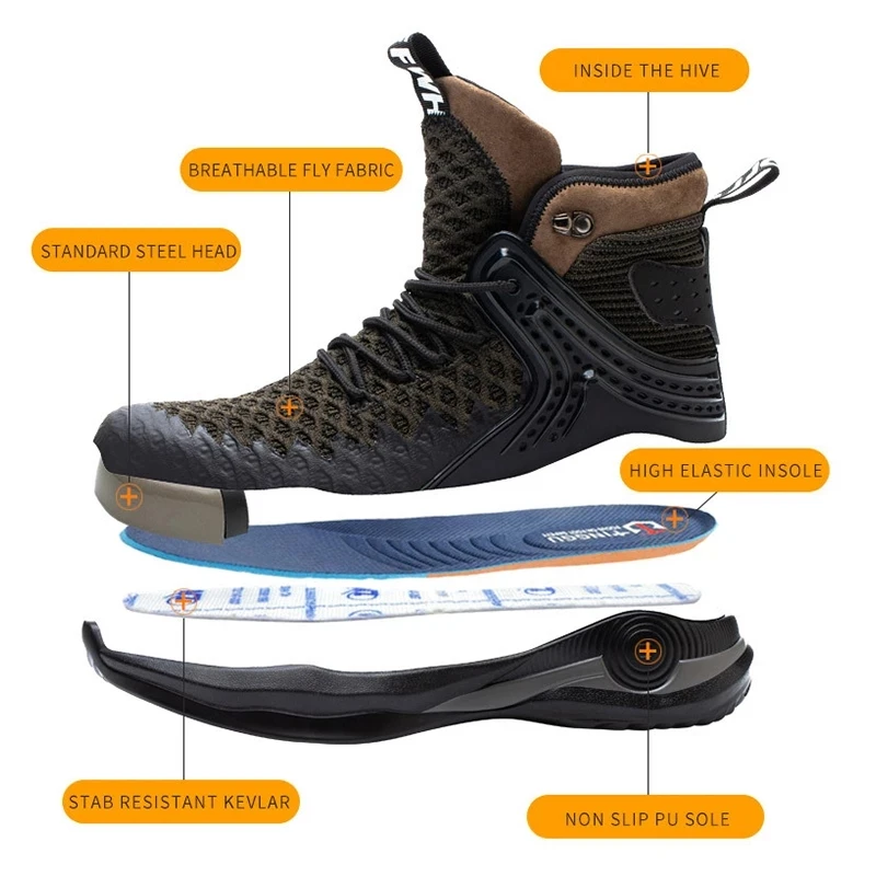 Мужские рабочие ботинки со стальным носком