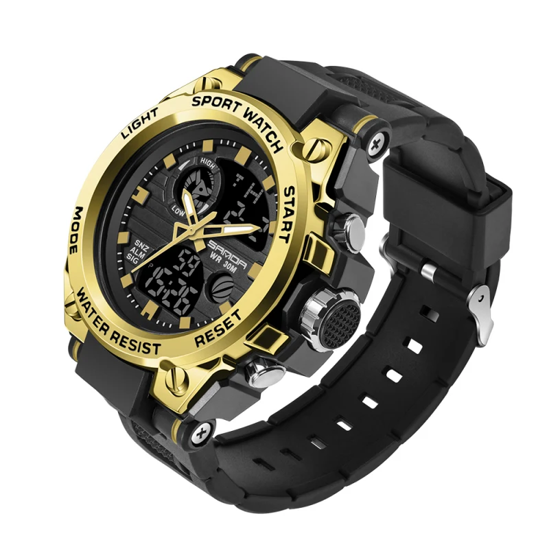 

Sanda 739 watch sanda new army watch men Dual Time Led Analog Waterproof Clock Quartz Digital Sports Watch relogio masculino