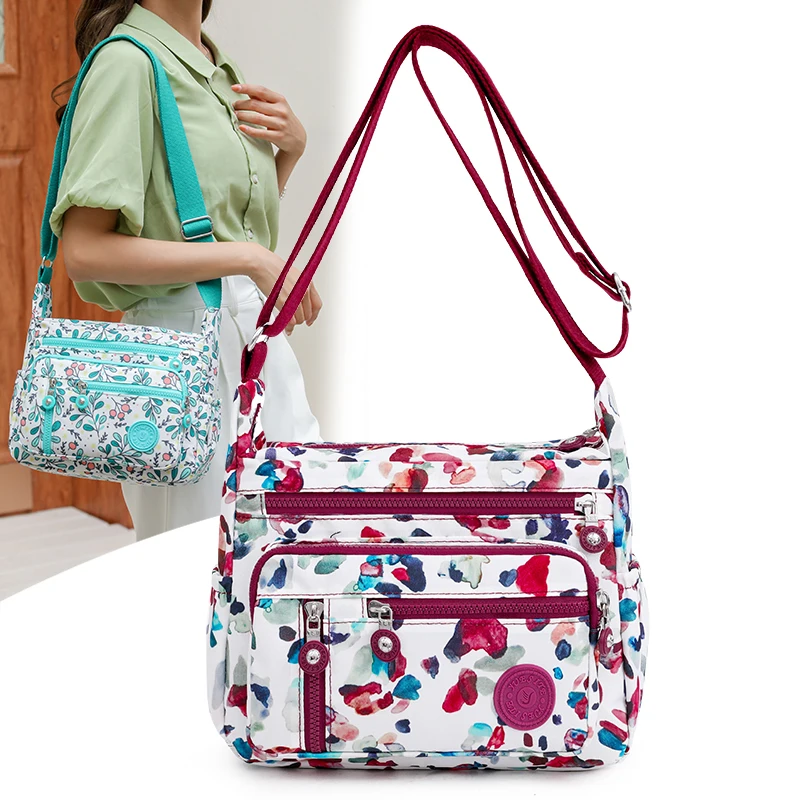 

Лидер продаж, женская сумка на плечо с принтом, женские сумки, многослойная сумка-мессенджер, Женская нейлоновая дорожная сумка через плечо ...