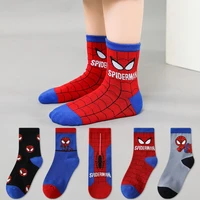 5pairs disney baby socks spiderman cartoon anime cotton boys tube socks children autumn winter socks children socks size 0 12 y