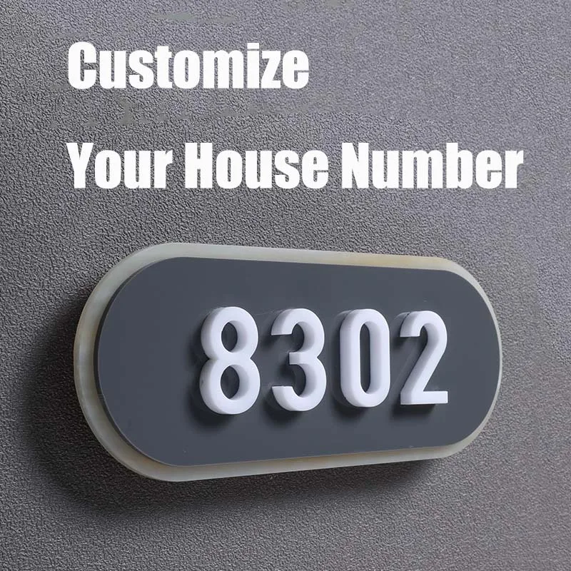 

Customize House Numbers Acrylic Adhesive Door Number Stickers Address Sign Plates Door Plaque Letters Exterior Street Signs