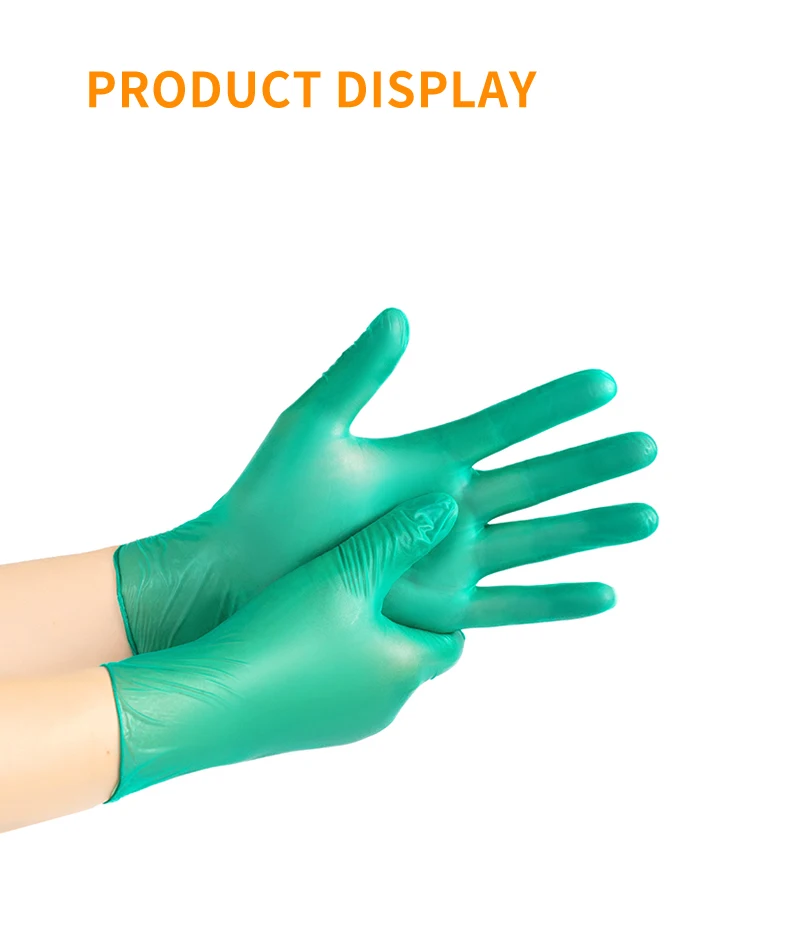 100 шт./корт. Зеленые нитриловые одноразовые перчатки кухонная ткань ПВХ латекс