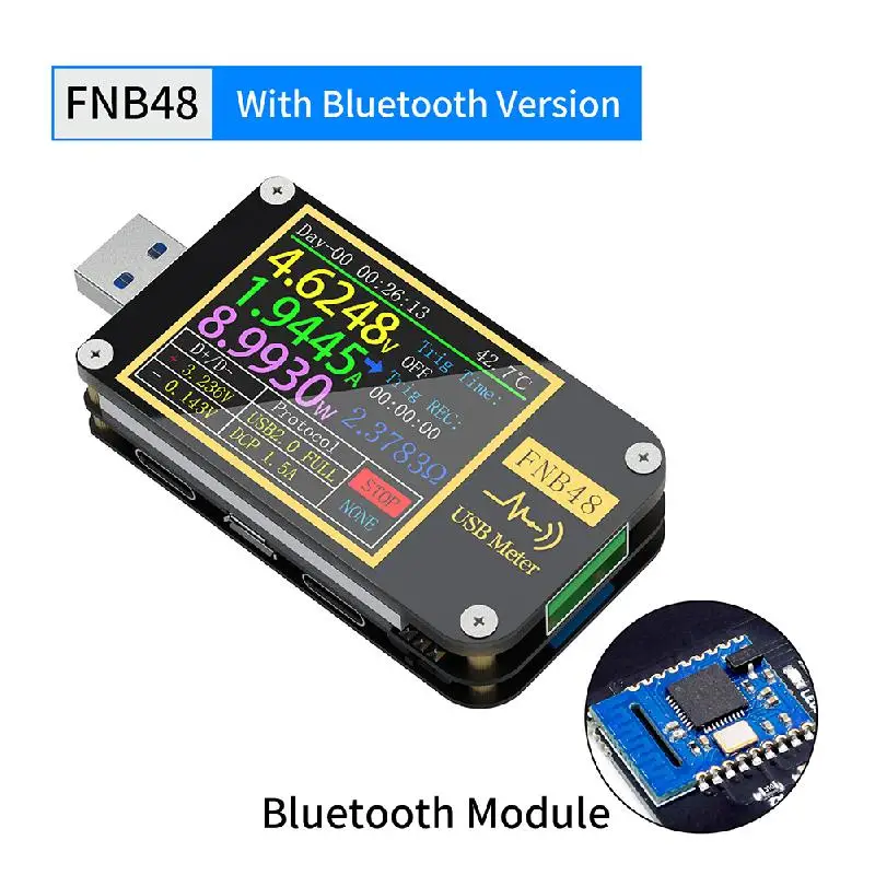 

UYANGG FNB48 PD trigger Voltmeter ammeter Current Voltmeter USB tester QC4 + PD3.0 2.0 PPS fast charging protocol capacity test