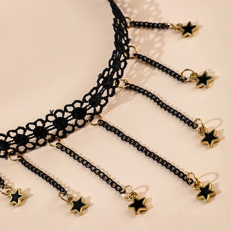 Tocona готические широкие черные кружевные Чокеры с цветами ожерелья для женщин