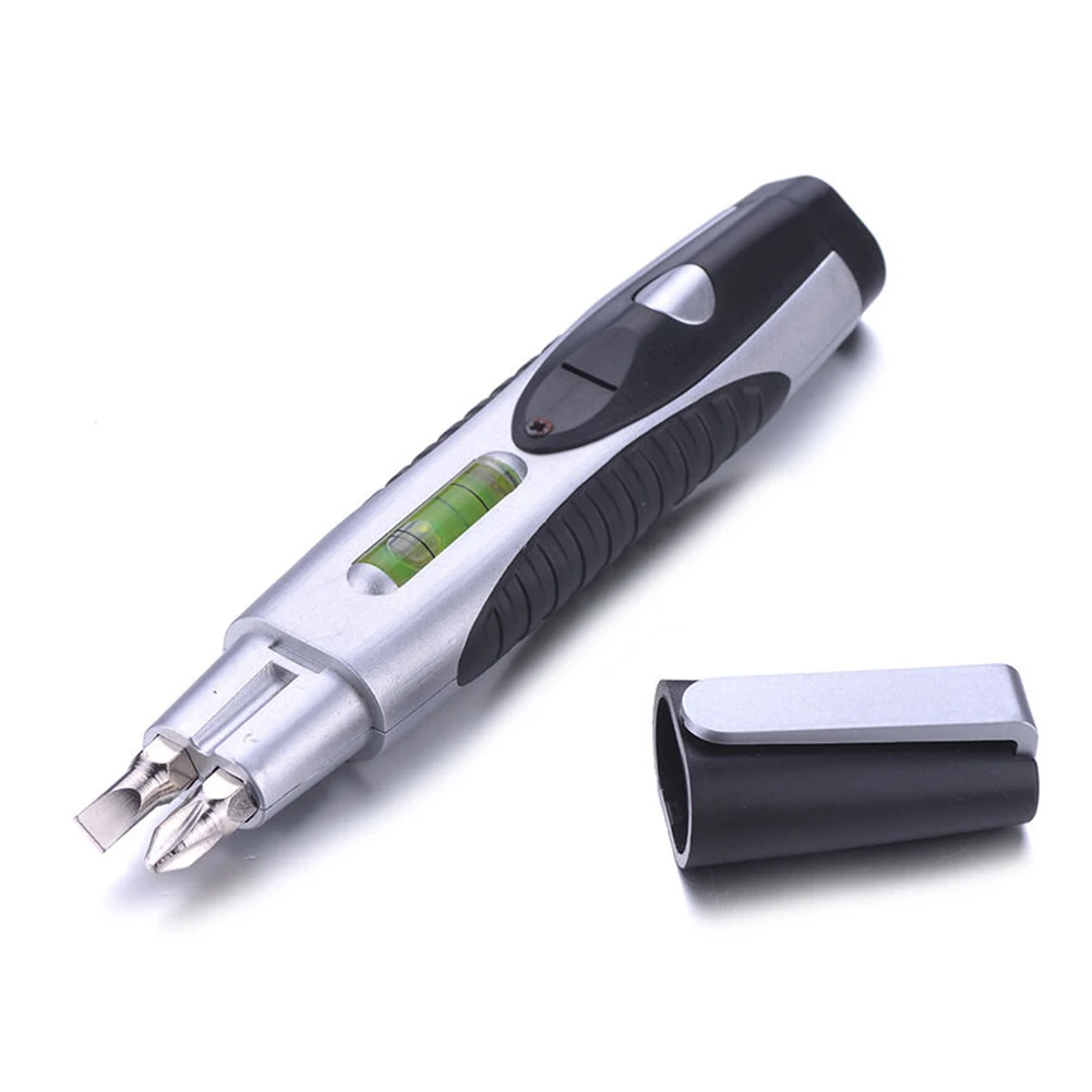

Screwdriver LED Lighting DIY Tool Bubble Level Tester Repair Electric Measuring 6 In 1 Multi-function Mini Home Portable Durable