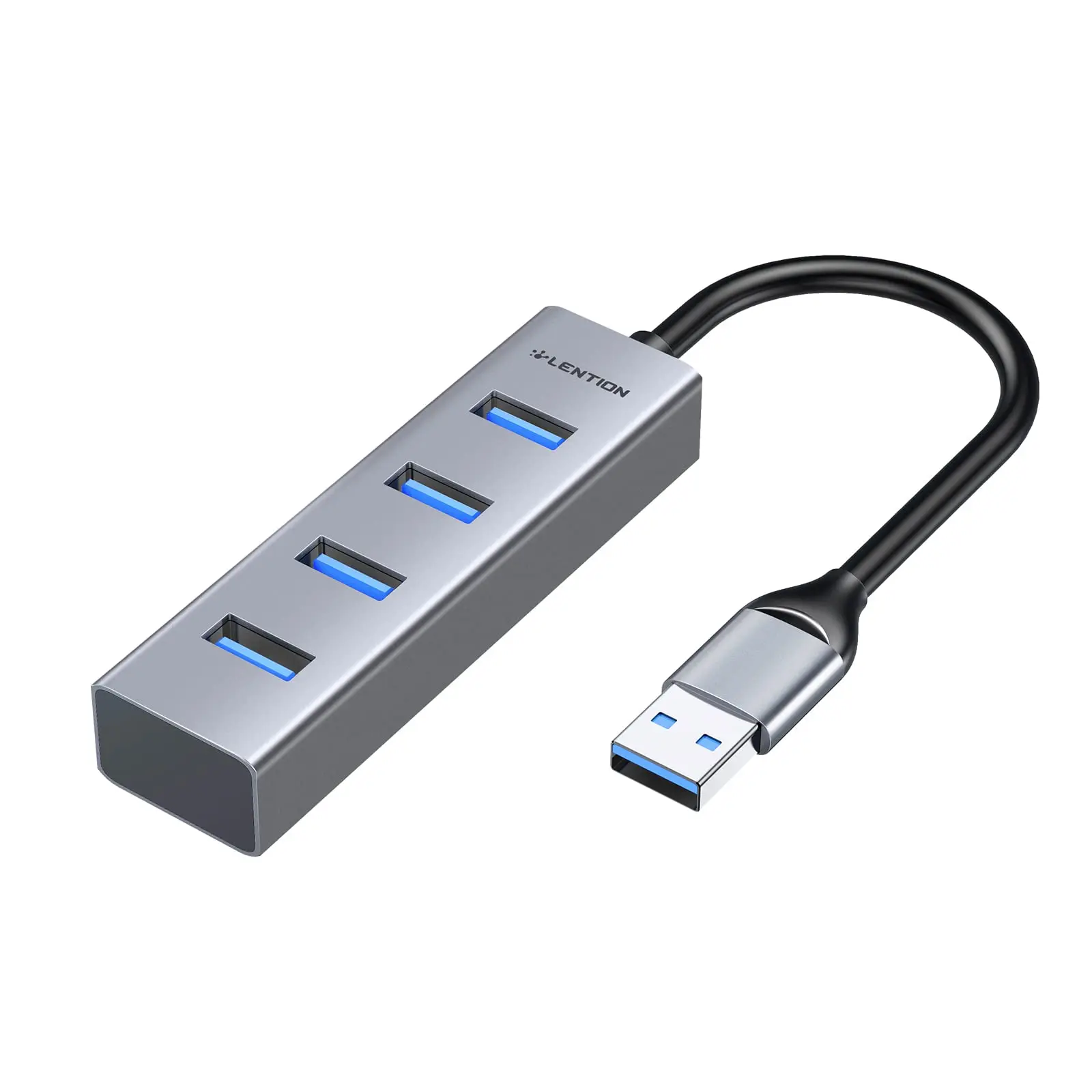 USB-концентратор Lention 3,0 на 4 порта типа A, USB A на USB, многопортовый адаптер, переходник для MacBook Air/Pro, сертифицированный стабильный внешний драйвер