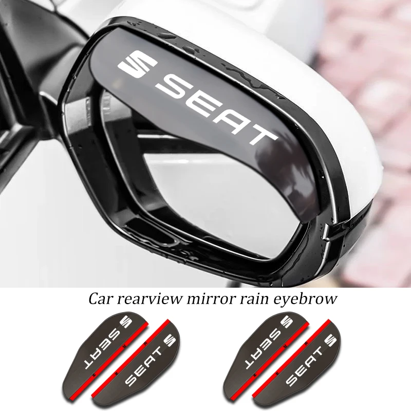 

Car Black Transparent Rain Eyebrow Stickers PVC Universal Rainproof Eyebrow Stickers Decoration For SEAT Leon Cupra MK1 MK2 MK3