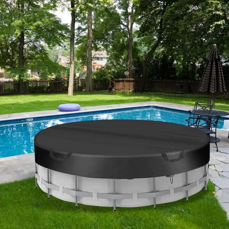 Solar Pool Covers Blankets Dust/Rainproof Pool Cover With Drawstring Design Ground Pool Solar Cover Garden Pool Covers Accessory