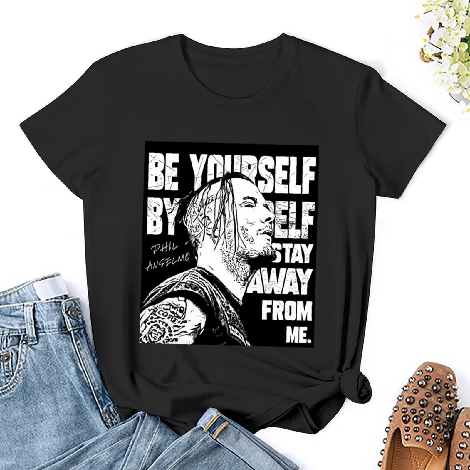 Дизайнерская футболка с цитатами от Фила анселмо пантера негабаритные Смешные