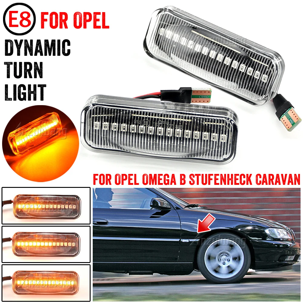

2pcs For Opel Omega B B1 B2 Stufenheck Caravan 1994-2003 LED Dynamic Side Marker Blinker Indicator Sequential Light