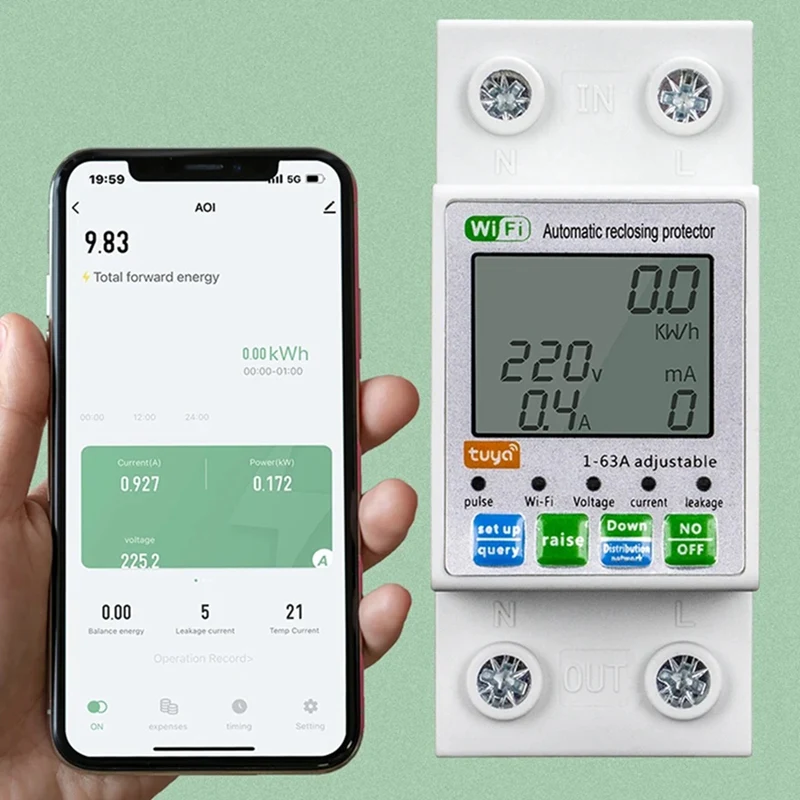 Умный прочный измеритель мощности Tuya устройство для автоматической перемотки