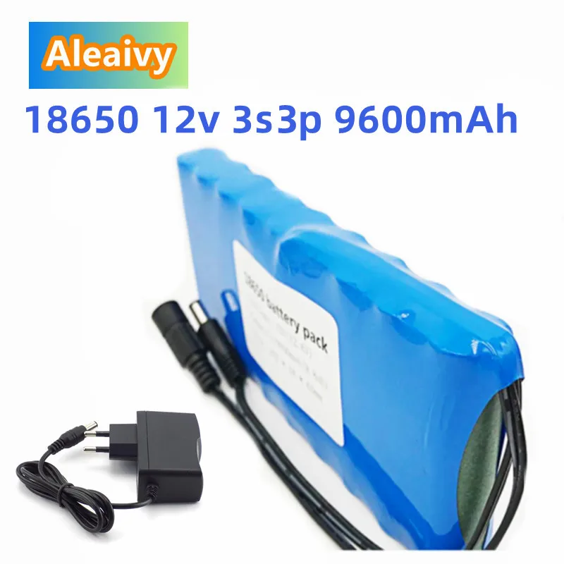 

2022 new 18650 lithium ion battery portable rechargeable battery DC 12 V 12.6 V 9600 mAh battery / 12.6V battery pack + 12.6V1A