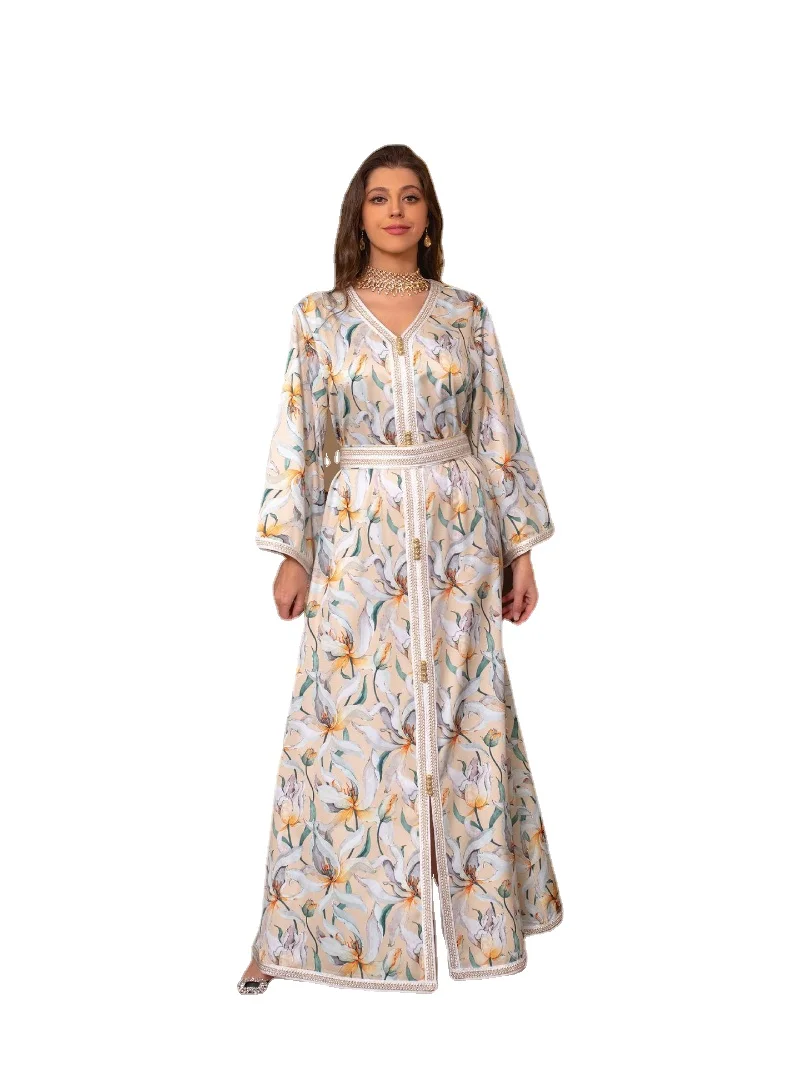 Caftan Marocain Abaya Dubai Turkey Islam Kaftan Muslim Hijab Dress African Dresses for Women Robe Arabe Musulman Djellaba Femme