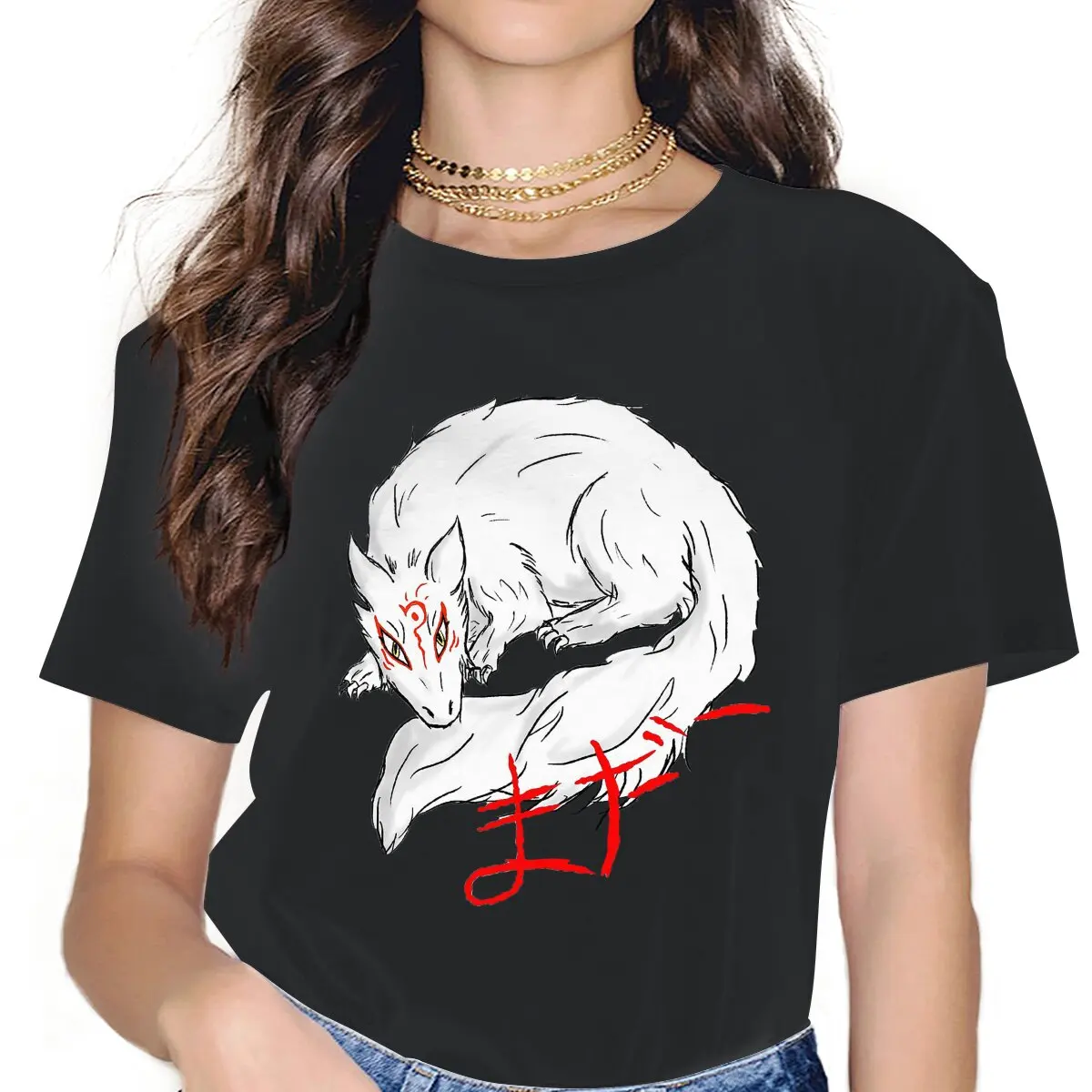 

Madara Women T Shirt Natsume Yuujinchou Heal Anime Funny Tee Shirt Short Sleeve Round Neck T-Shirts Printed Tops
