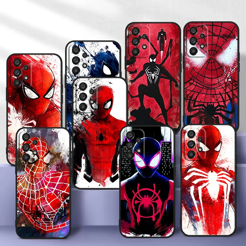 

Spiderman Art Marvel For Samsung Galaxy A73 A52S A72 A71 A52 A51 A22 A12 A32 A21S 4G 5G Silicone Soft Black Phone Case