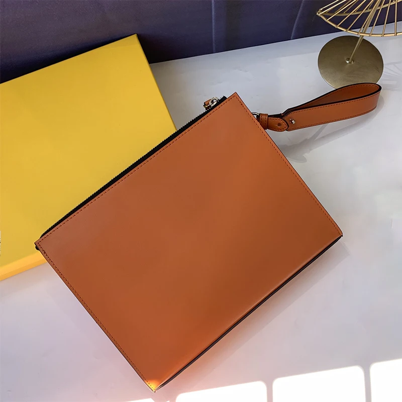 

New pattern Genuine Leather Clutch Bag Men Wallet With Hand Strap Fashion Designer Soft Large Capacity Luxury Purse