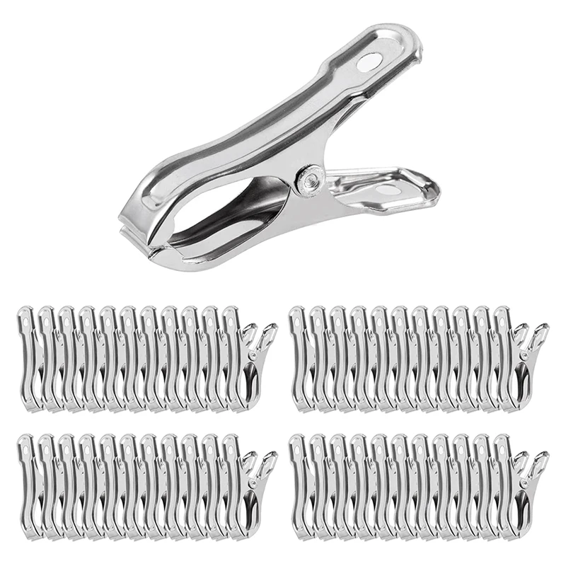 

100 PCS Clothes Clips Garden Clips,Greenhouse Clamps Stainless Steel,Greenhouse Clips For Netting,Have A Strong Grip