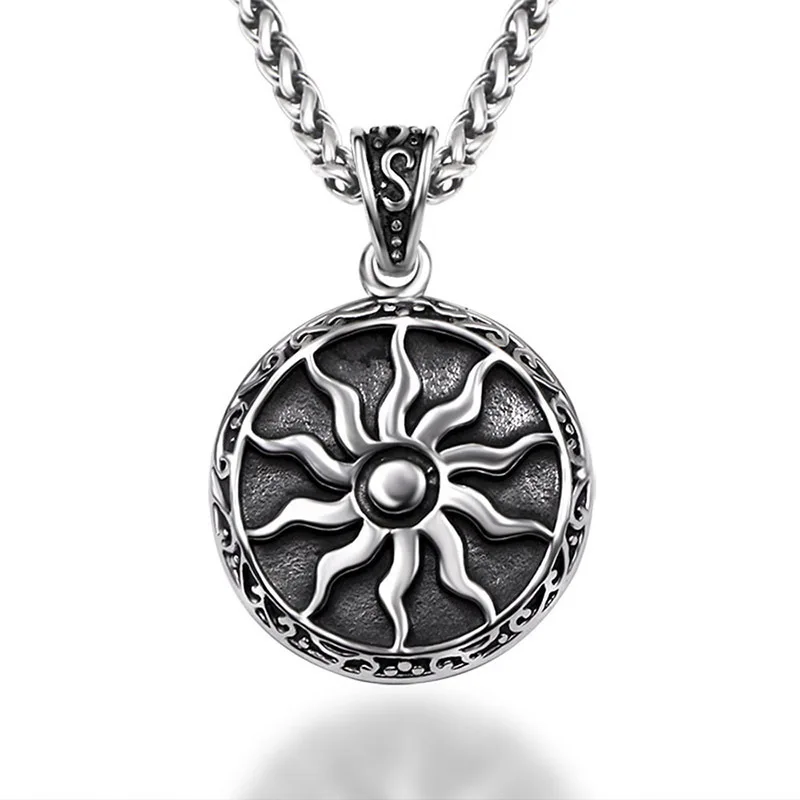 

Vintage Apollo Amulet Sun God Stainless Steel Men Necklaces Pendants Chain Punk for Boyfriend Male Jewelry Gift Wholesale