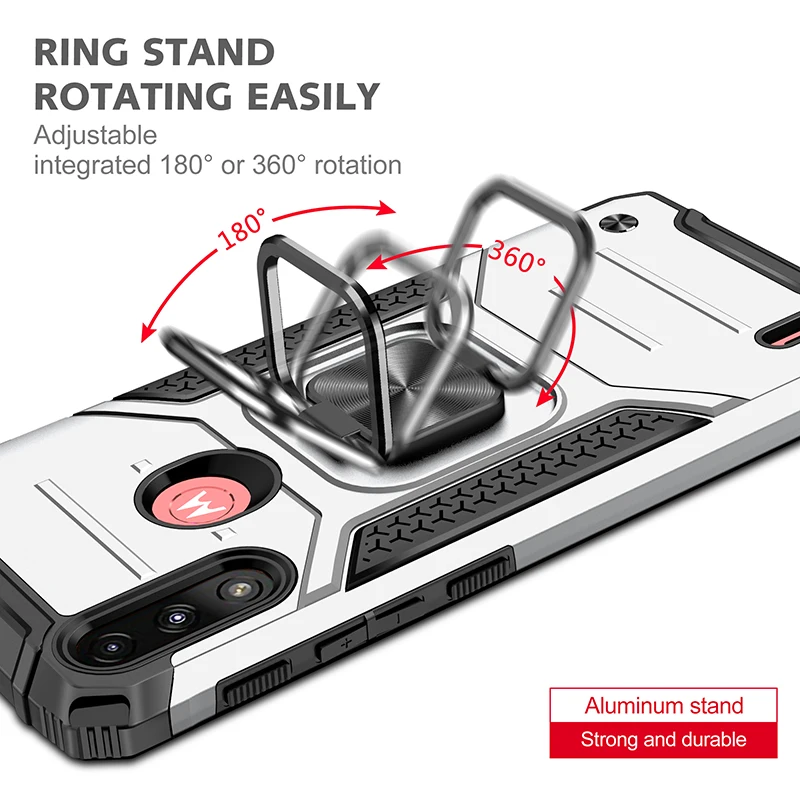 shockproof bracket phone case for motorola e e6s e7 plus e7 power ring protective cover for moto one 5g ace macro fusion hyper free global shipping