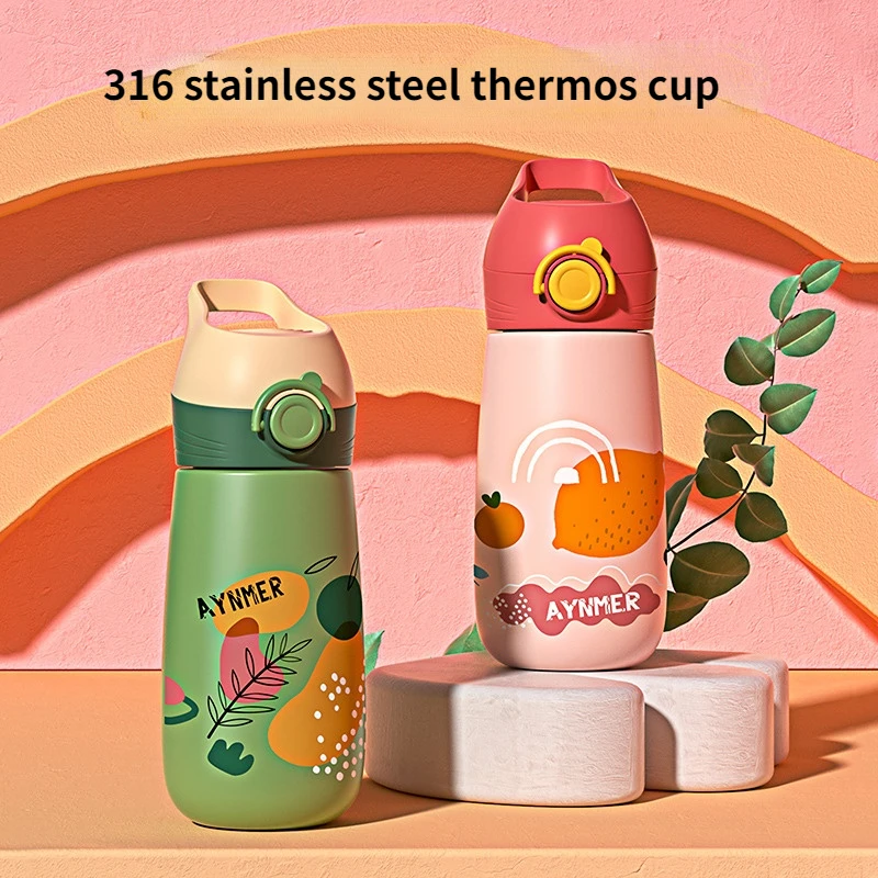

Creative Stainless Steel Thermos Cup Portable Travel Car Vacuum Flasks Coffee Insulated Cup Drink Mug Student Straw Water Bottle