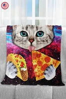 personalized cat with taco and pizza blanket cat face cat taco blanket taco eating cat blanket cat lover gift