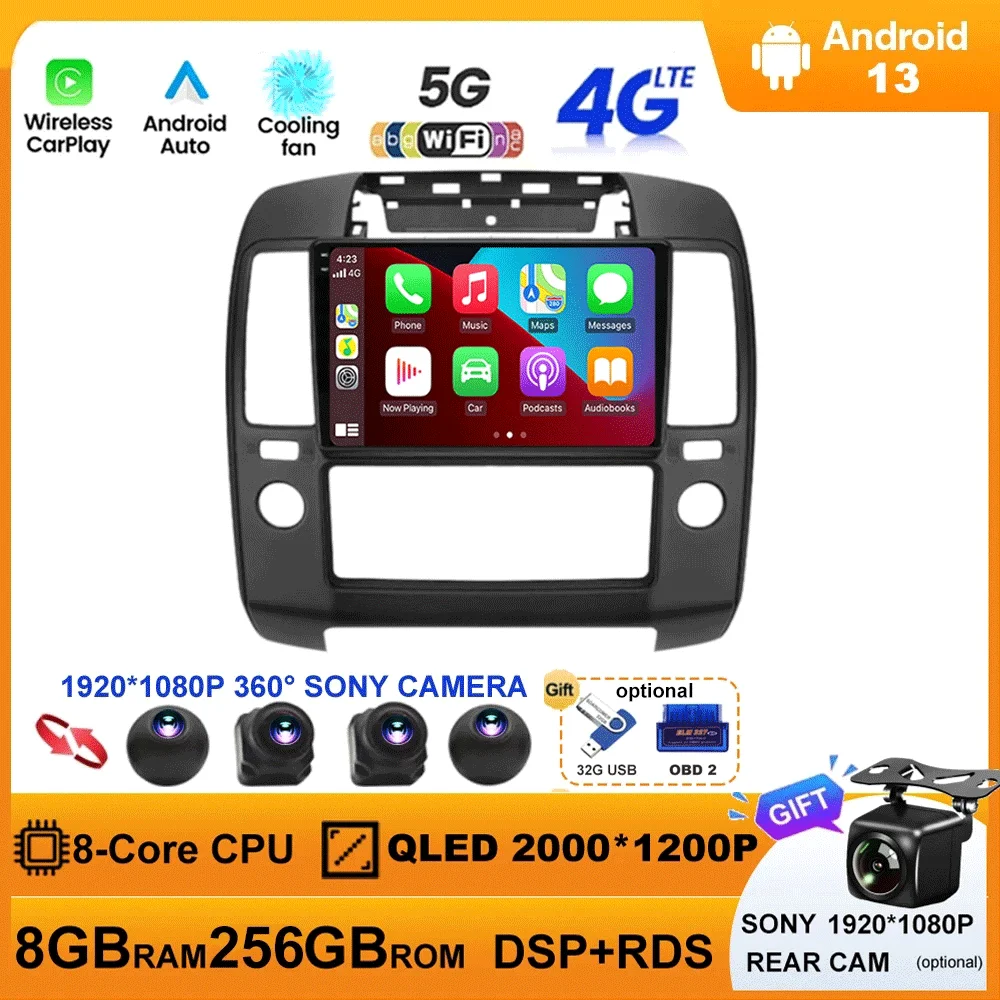 

Android 12 Car Multimedia Player Intelligent System For Nissan Navara 3 D40 2004 - 2010 GPS Built In Carplay BT 2DIN DSP RDS