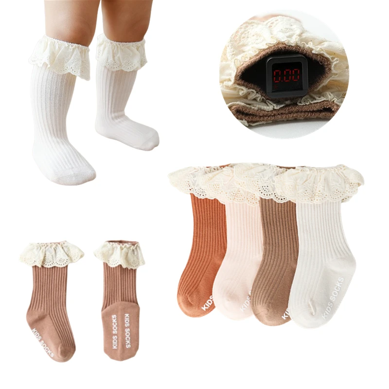 

Spring Autumn Baby Lace Socks for 0-3Y Girl Newborn Kid Knee Socks Infant Toddler Baby Anti Slip Cotton Long Tube Socks Stuff