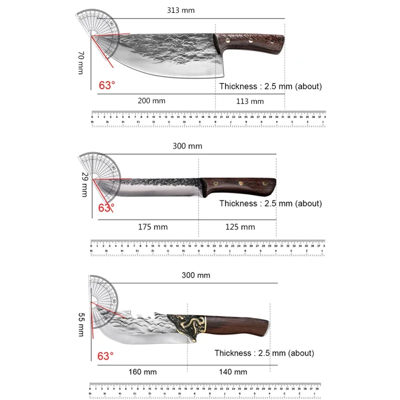 Нож для обвалки мясника Full-Tang нож резки свиньи говядины мяса овощей рыбалки