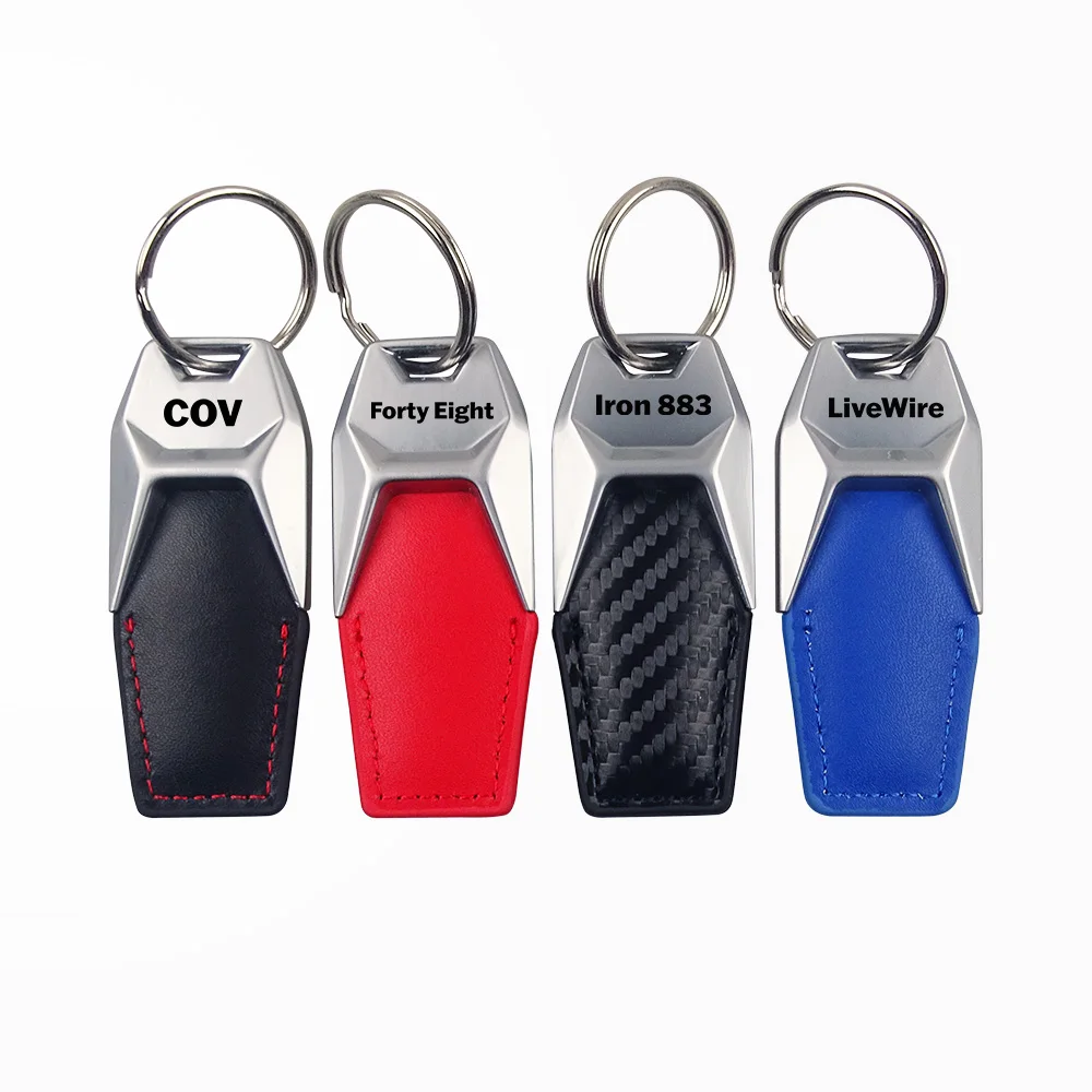 

Motorcycle keyring Metal leather Carbon fiber Scooter keychain For Harley Davidson Fat Boy 114 Forty Eight Freewheeler Sportster