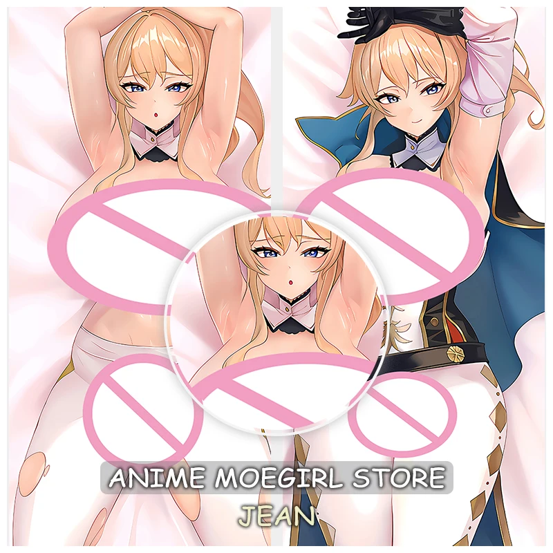 

Новинка 2023, наволочка Game Genshin Impact Jean Dakimakura на все тело, двухсторонняя наволочка с принтом персикового цвета