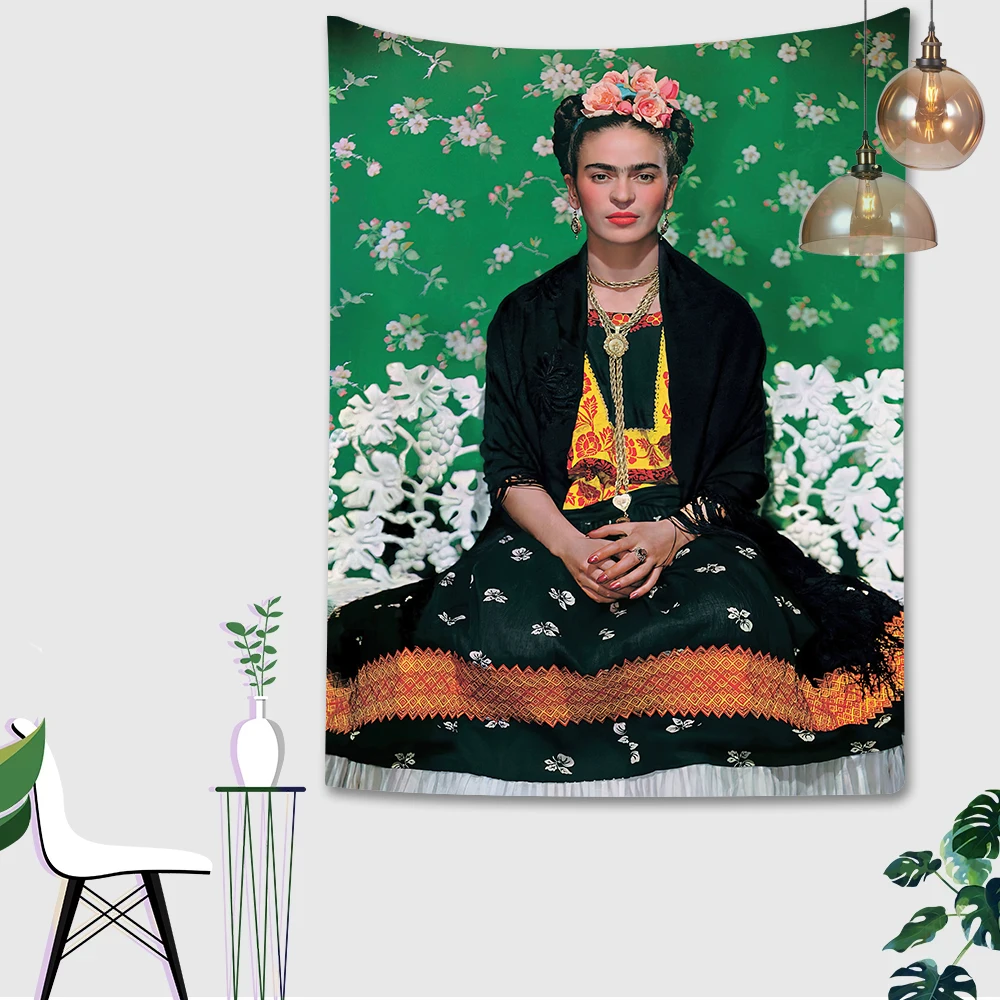 

Mexico Painter Tapestry Frida Kahlo Tapestry FLOWERS Wall Poster Interior Design Wall Cloth Art Wall Print Home Decor