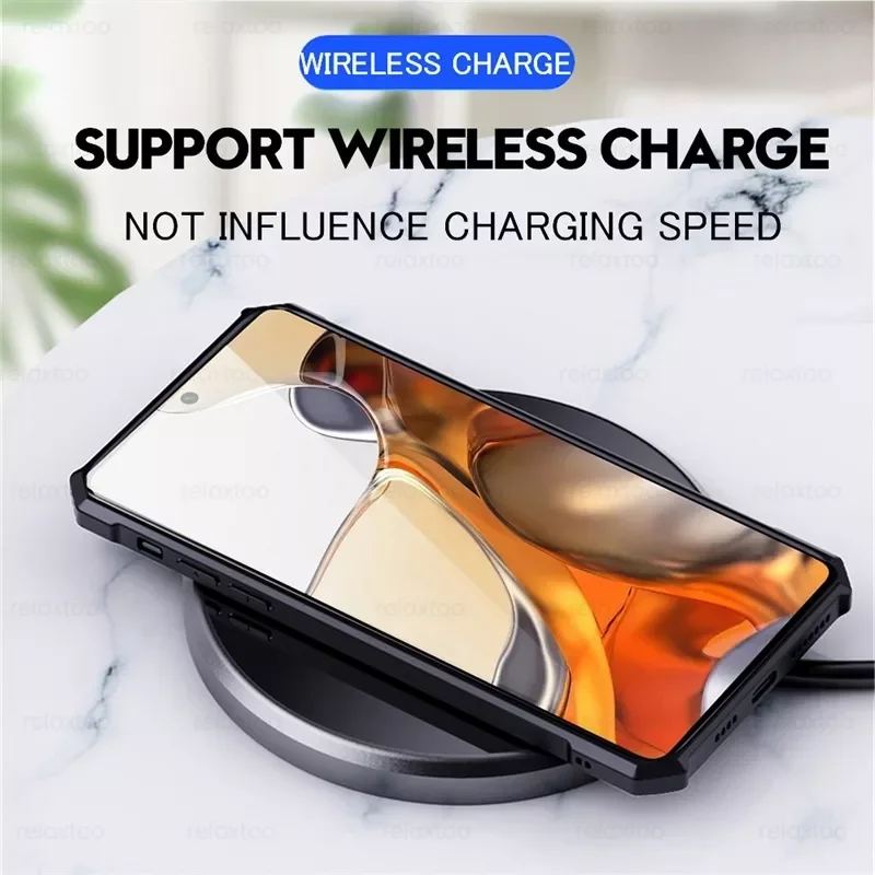 

Pro Case TPU Edge Transparent Acrylic Back Cover For Xiaomi11T Case Xiomi Mi 11T Pro 5G Heavy Duty Shockproof Coque