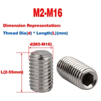 m2 m2 5 m3 m4 m5 m6 m8 m10 m12 m14 m16 a2 stainless plain cup point grub screws set screw