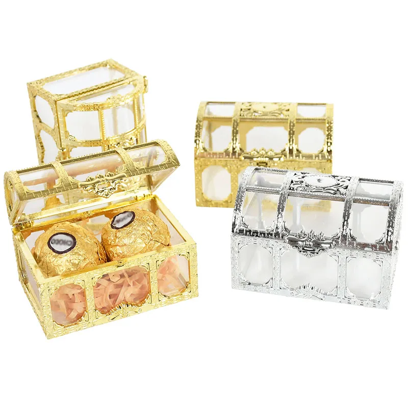 

Halloween Transparent Pirate Treasure Storage Box Vintage Crystal Gem Jewelry Candy Box Kid Toy Gift Home Party Decoration Props