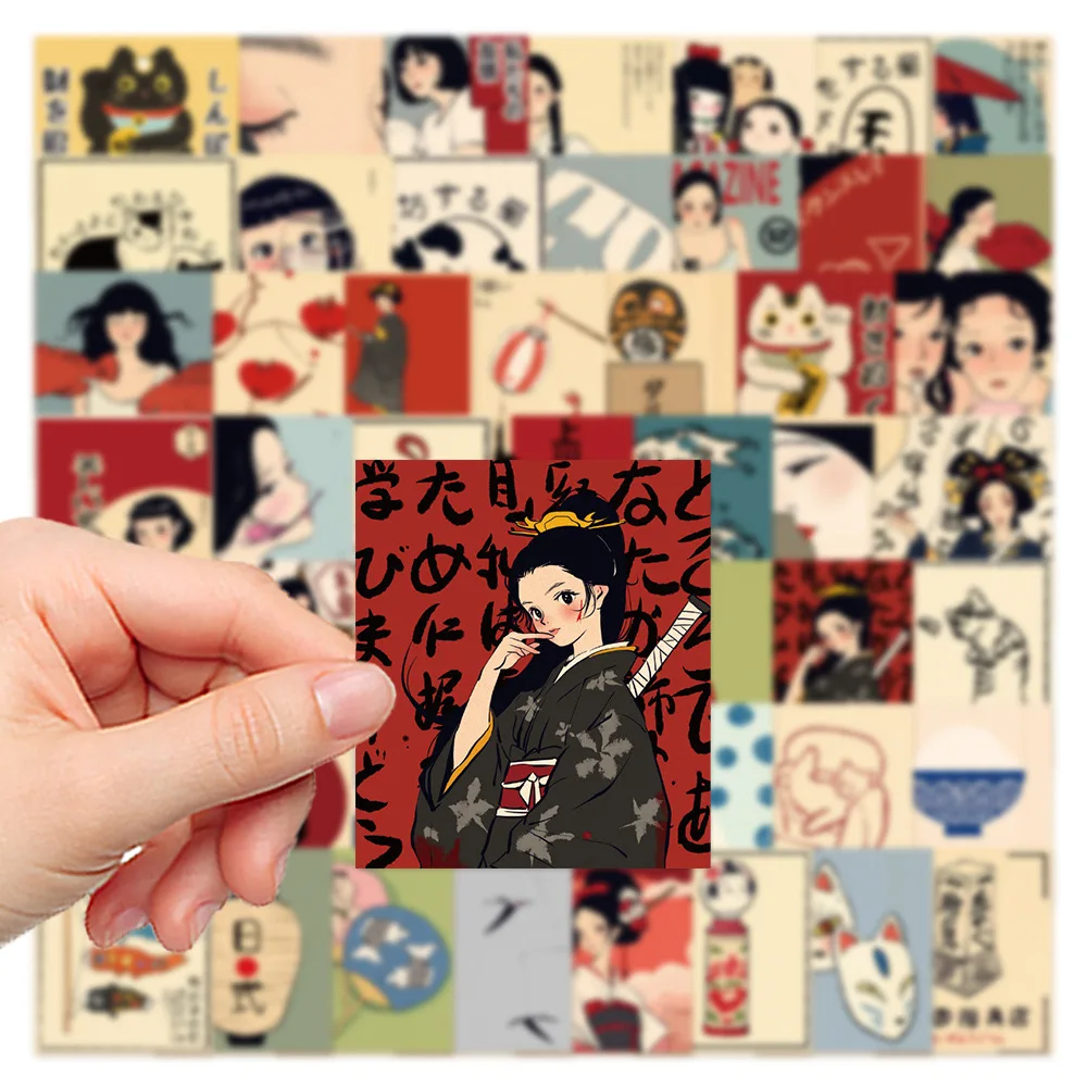 Стикеры в стиле ретро с героями мультфильмов японской культуры 10/50 шт.