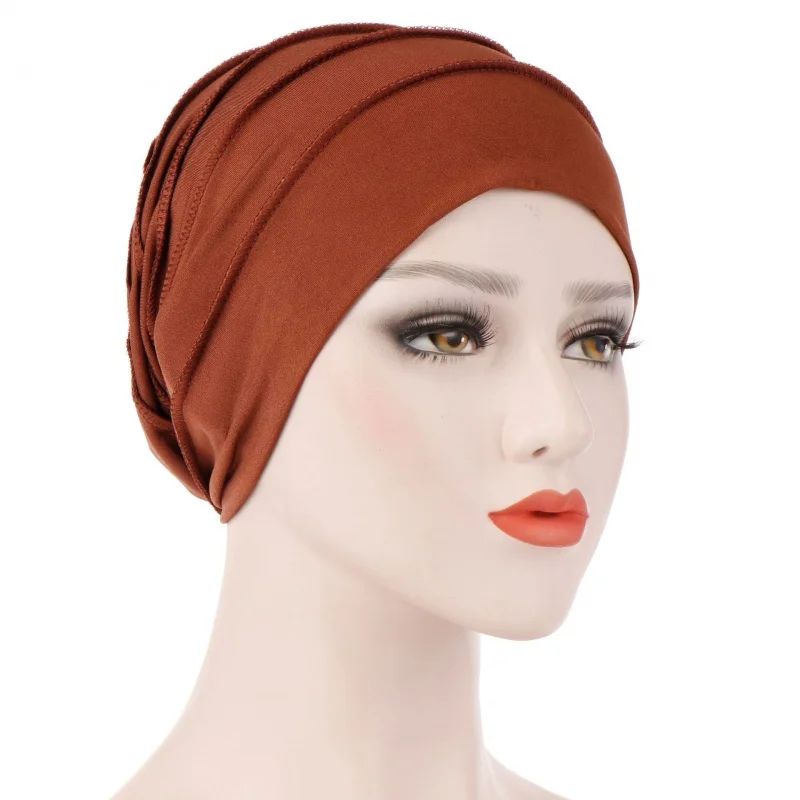 

New Pure Color Spring And Autumn Milk Silk Discount Simple Sleeve Cap Muslim Hooded Cap In Stock