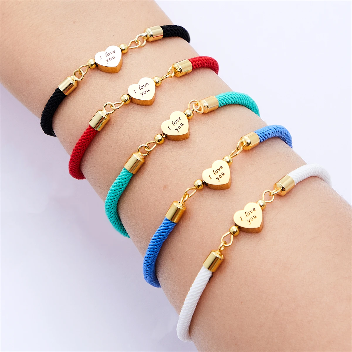 

2023 DIY I Love You Letter Bracelet for Women Man Couple Heart Adjsutable Colorful Rope Bracelets Accessories Jewelry Gifts