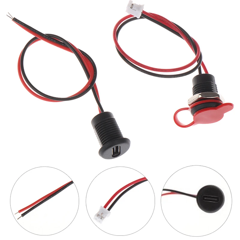 

2-pin High-current Charging Nut Latch Latch Plate USB C Type-C Female Socket TYPE C Waterproof Connector Jack Waterproof Socket